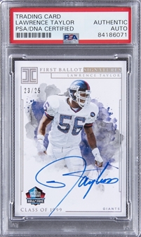 2019 Panini Impeccable #FBS-LT Lawrence Taylor First Ballot Signed Card (#23/25) - PSA Authentic, PSA/DNA Authentic
